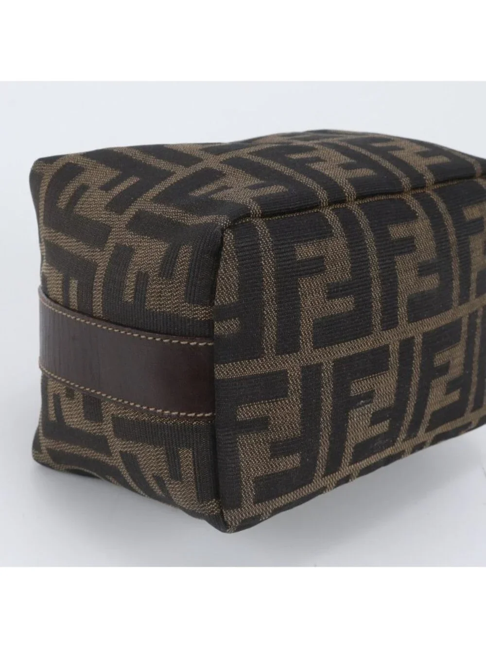 Fendi Zucca Mini Pouch Leather Nylon Handbag